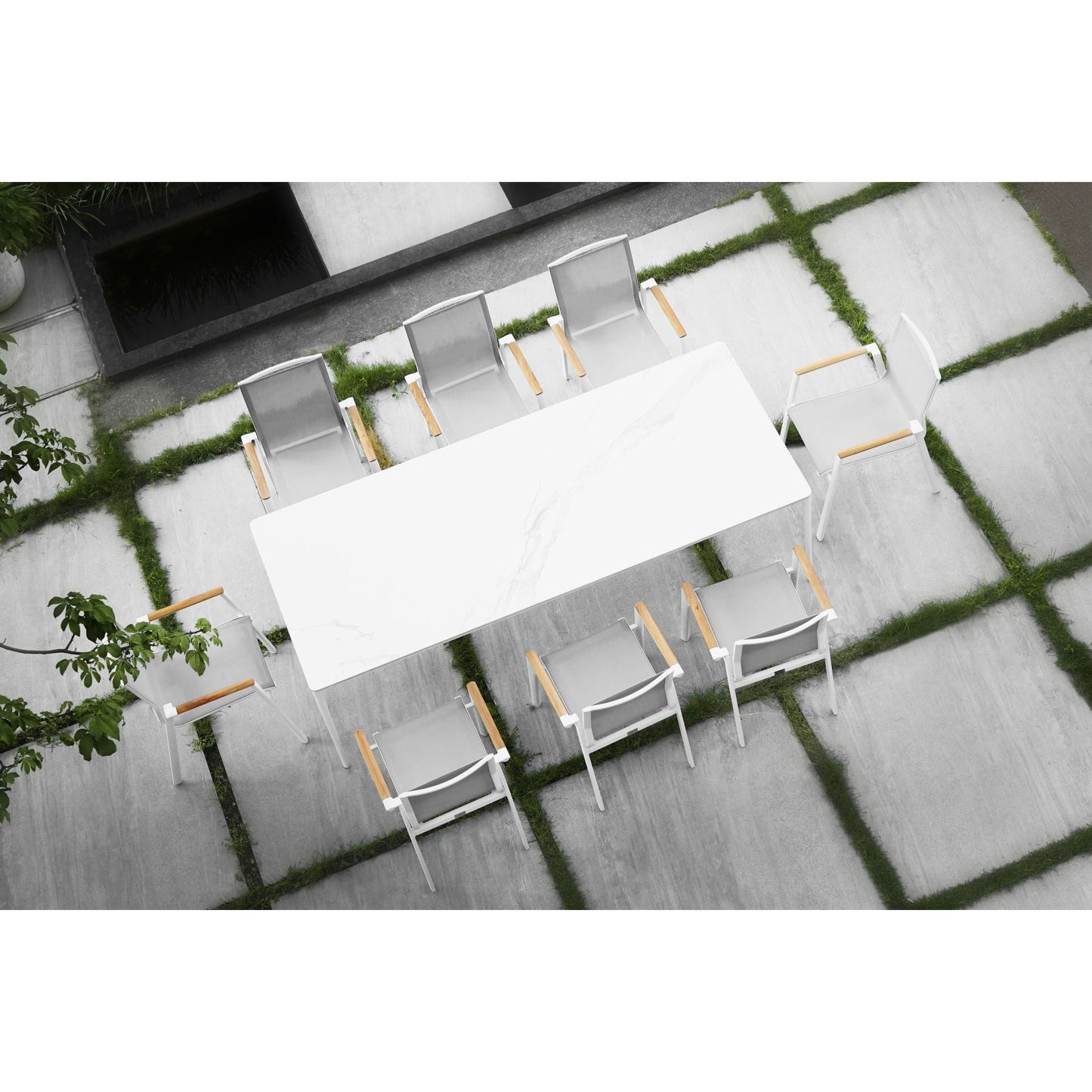Aspen/D7-Λευκό Dining Set