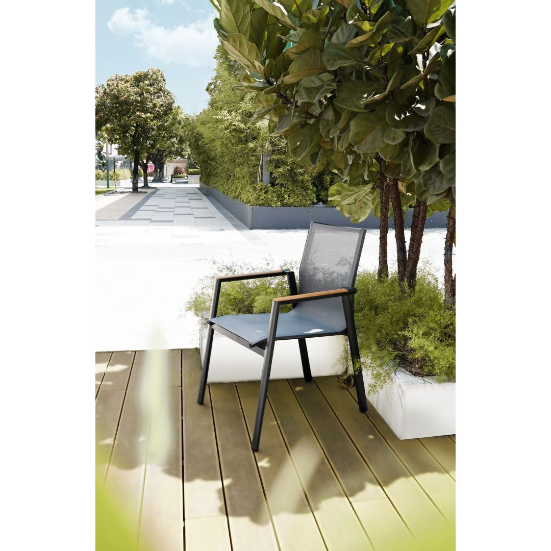 Aspen Πολυθρόνα Ανθρακί Αλουμινίου 67x58x88