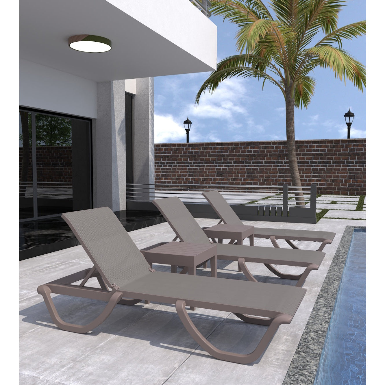 Florence/SL Ξαπλώστρα PP Ανθρακί 190x69x33