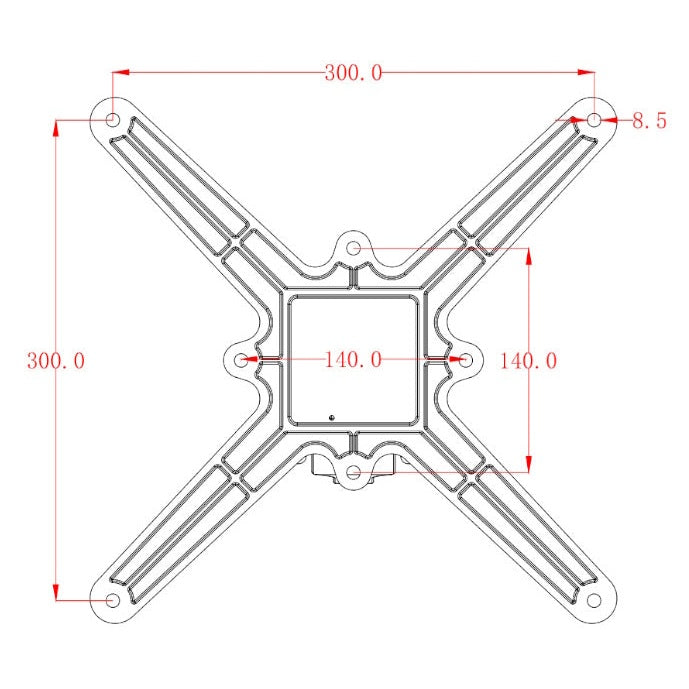 Corno Βάση Τραπεζιού Μαύρη 68x68x72