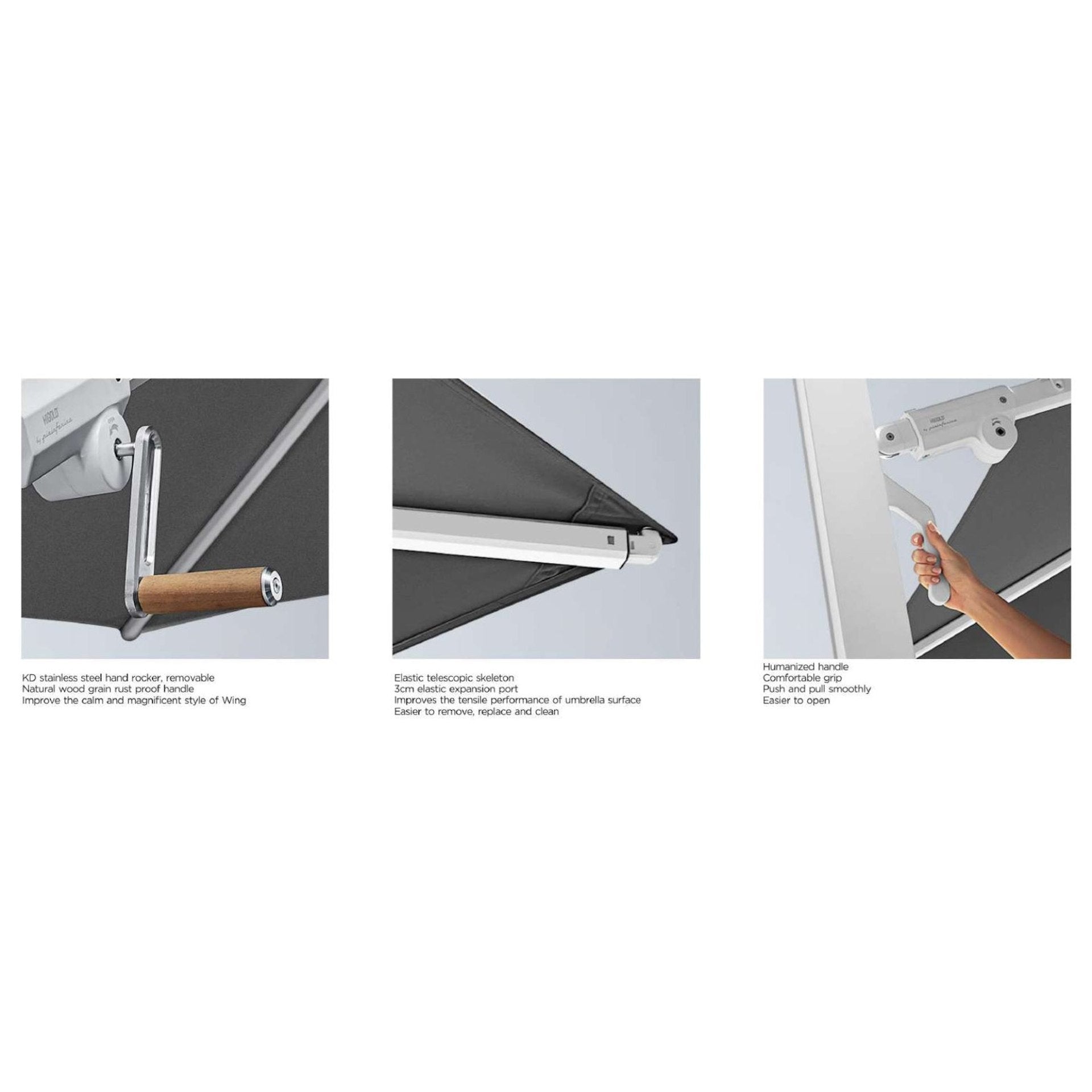 Wing/C Γωνιακή Ομπρέλα 300x300x277