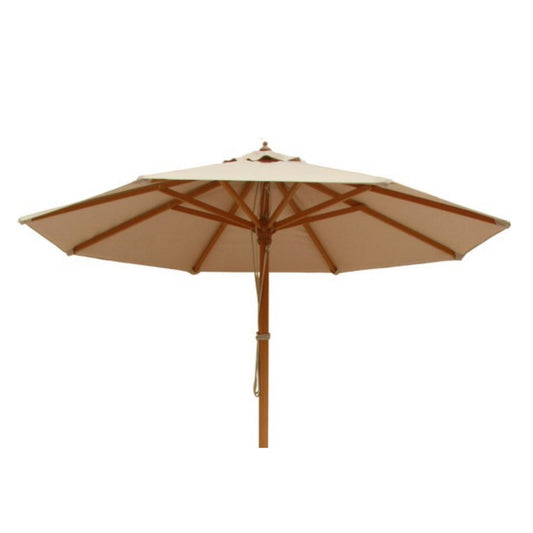 Fiji Ομπρέλα ALU. Teak-Polyester Μπεζ Φ300εκ