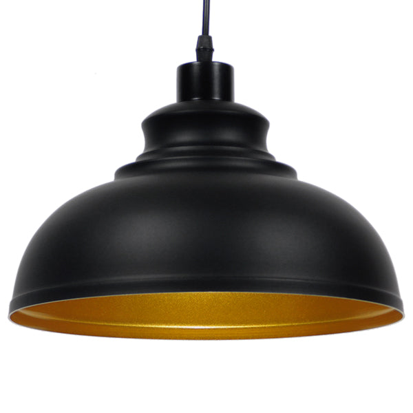 ANDY 01000 Μοντέρνο Κρεμαστό Φωτιστικό Οροφής Μονόφωτο Μαύρο Μεταλλικό Καμπάνα Φ35 x Υ28cm