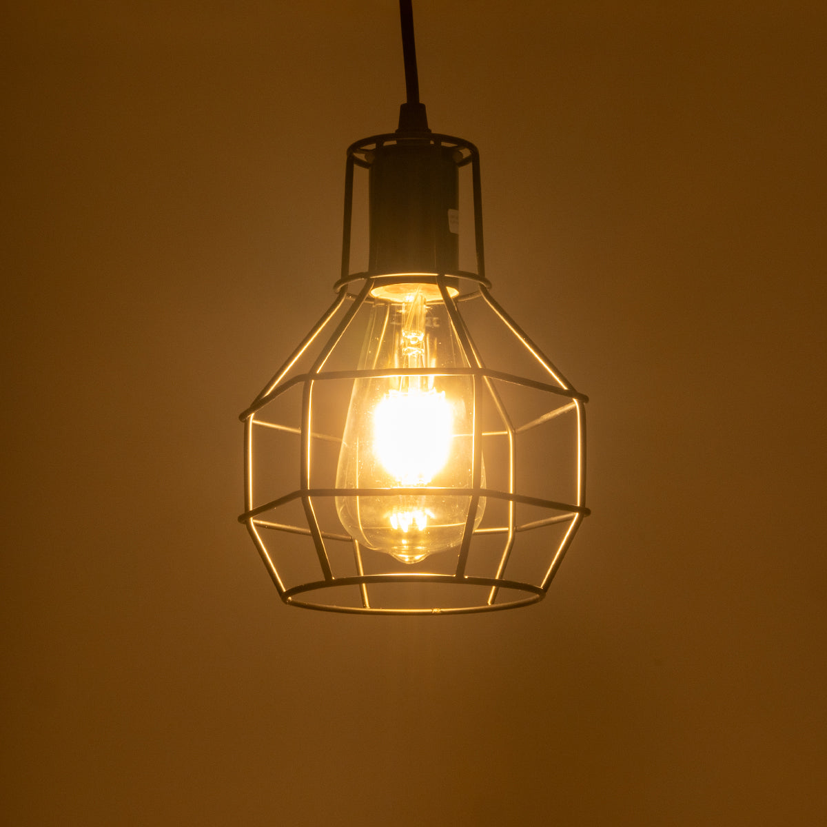 CAGE 01017 Vintage Κρεμαστό Φωτιστικό Οροφής με Ντουί 1 x E27 AC 220-240V IP20 - Μαύρο - Μ15 x Π15 x Υ20