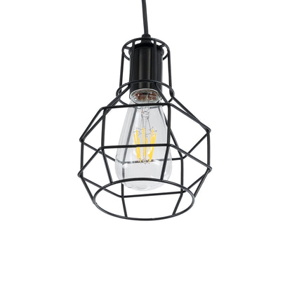 CAGE 01017 Vintage Κρεμαστό Φωτιστικό Οροφής με Ντουί 1 x E27 AC 220-240V IP20 - Μαύρο - Μ15 x Π15 x Υ20