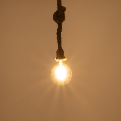 ROPE 01018 Boho Κρεμαστό Φωτιστικό Οροφής με Ντουί 1 x E27 AC 220-240V IP20 - Μπεζ - Μ3.5 x Π3.5 x Υ200