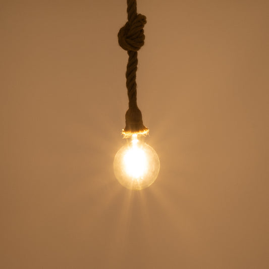 ROPE 01018 Boho Κρεμαστό Φωτιστικό Οροφής με Ντουί 1 x E27 AC 220-240V IP20 - Μπεζ - Μ3.5 x Π3.5 x Υ200