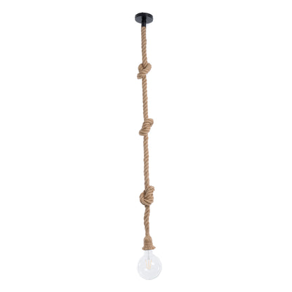 ROPE 01018 Boho Κρεμαστό Φωτιστικό Οροφής με Ντουί 1 x E27 AC 220-240V IP20 - Μπεζ - Μ3.5 x Π3.5 x Υ200
