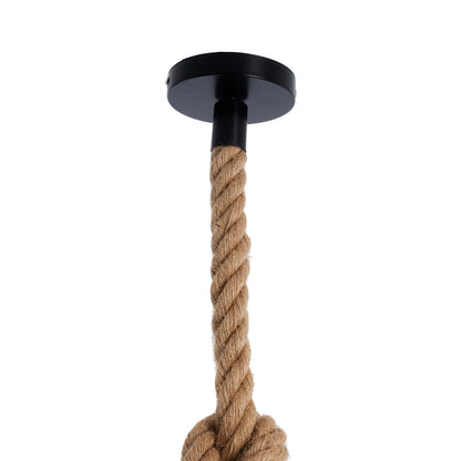 ROPE 01018 Boho Κρεμαστό Φωτιστικό Οροφής με Ντουί 1 x E27 AC 220-240V IP20 - Μπεζ - Μ3.5 x Π3.5 x Υ200