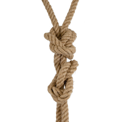 ROPE 01019 Vintage Industrial Κρεμαστό Φωτιστικό Οροφής Δίφωτο 2 x E27 AC220-240V IP20 - Μ38 x Π35.5 x Υ200cm - Μπεζ με 2 Μέτρα Σχοινί Τριχιά