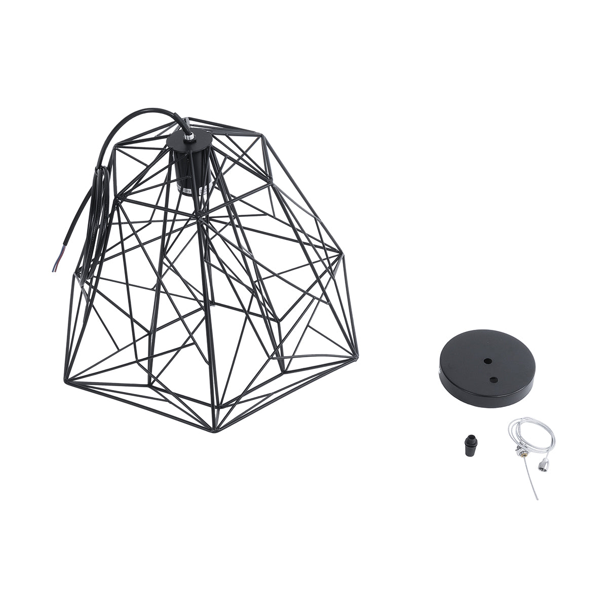 GRID 01022 Vintage Κρεμαστό Φωτιστικό Οροφής με Ντουί 1 x E27 AC 220-240V IP20 - Μαύρο - Μ40 x Π40 x Υ33