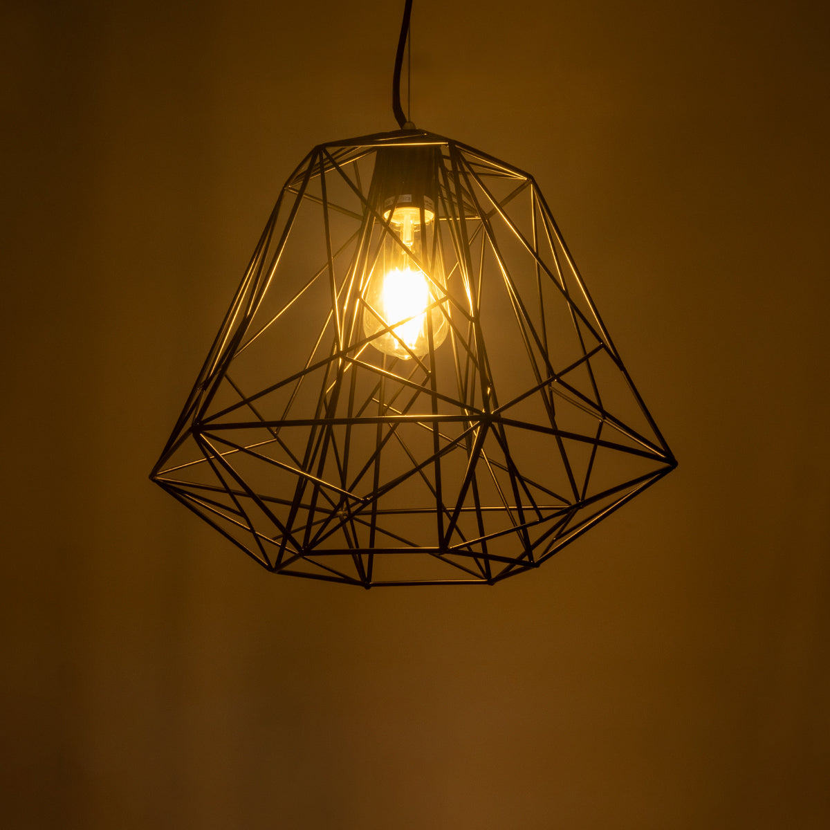 GRID 01022 Vintage Κρεμαστό Φωτιστικό Οροφής με Ντουί 1 x E27 AC 220-240V IP20 - Μαύρο - Μ40 x Π40 x Υ33