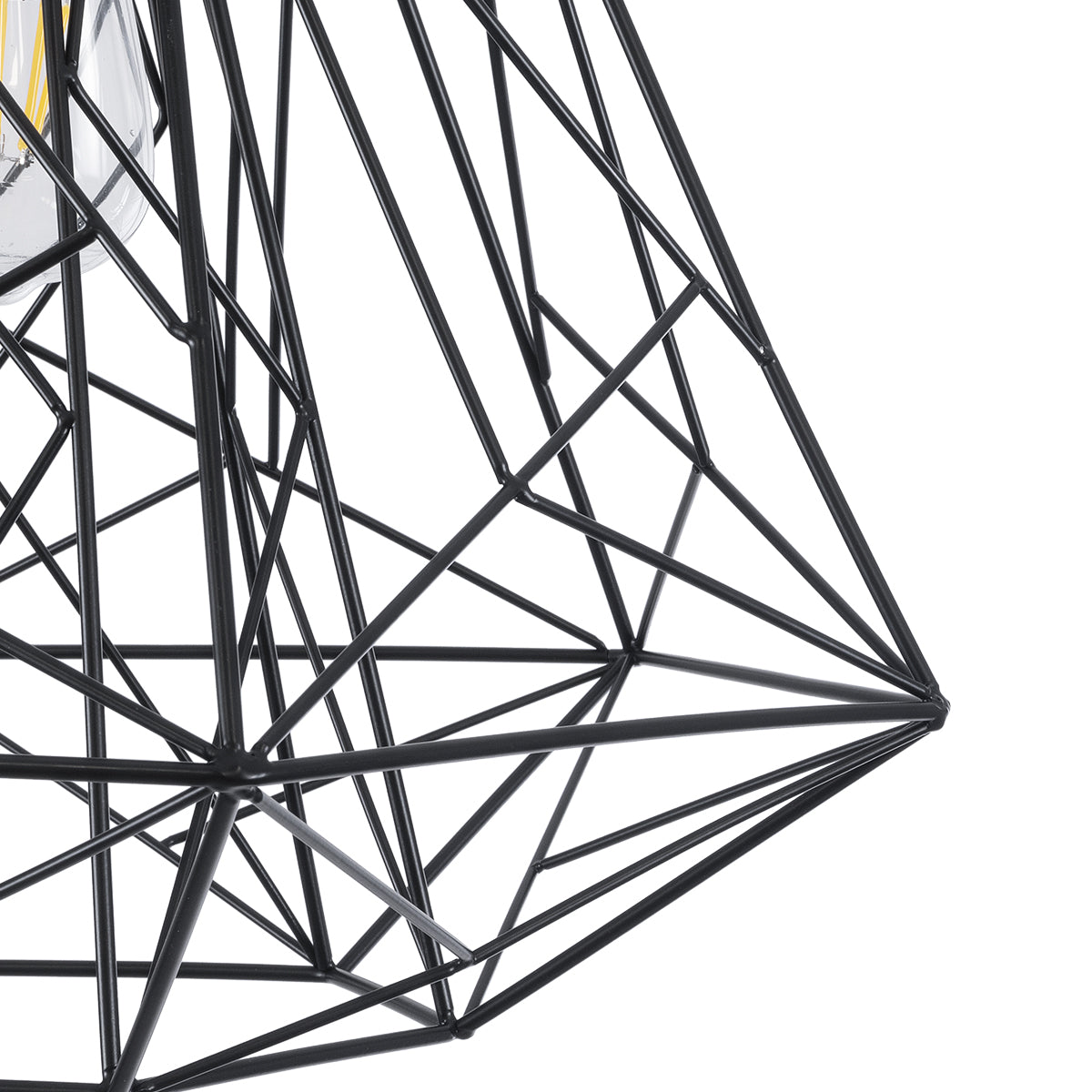 GRID 01022 Vintage Κρεμαστό Φωτιστικό Οροφής με Ντουί 1 x E27 AC 220-240V IP20 - Μαύρο - Μ40 x Π40 x Υ33