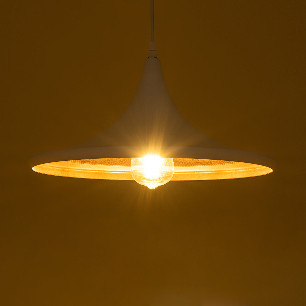 SHANGHAI 01026 Μοντέρνο Κρεμαστό Φωτιστικό Οροφής με Ντουί 3 x E27 AC 220-240V IP20 - Λευκό & Χρυσό - Μ79.5 x Π79.5 x Υ38 - Σετ 3 Τεμαχίων