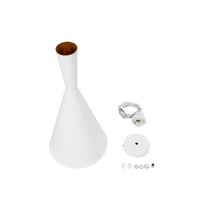 SHANGHAI 01026-C Μοντέρνο Κρεμαστό Φωτιστικό Οροφής με Ντουί 1 x E27 AC 220-240V IP20 - Λευκό & Χρυσό - Μ19 x Π19 x Υ38