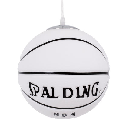 SPALDING NBA 01031 Παιδικό Κρεμαστό Φωτιστικό Οροφής με Ντουί 1 x E27 AC 220-240V IP20 - Λευκό & Μαύρο - Μ25 x Π25 x Υ25