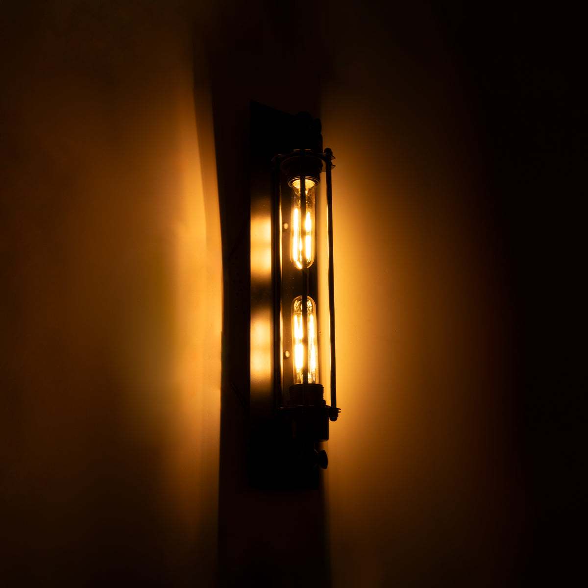 BESPOKE 01033 Vintage Φωτιστικό Τοίχου - Απλίκα με Ντουί 1 x E27 AC 220-240V IP20 - Μαύρο - Μ10 x Π10 x Υ47