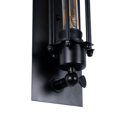 BESPOKE 01033 Vintage Φωτιστικό Τοίχου - Απλίκα με Ντουί 1 x E27 AC 220-240V IP20 - Μαύρο - Μ10 x Π10 x Υ47