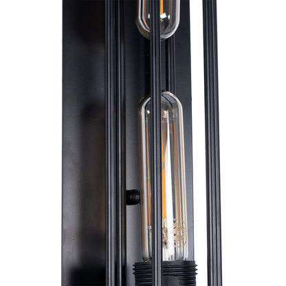 BESPOKE 01033 Vintage Φωτιστικό Τοίχου - Απλίκα με Ντουί 1 x E27 AC 220-240V IP20 - Μαύρο - Μ10 x Π10 x Υ47