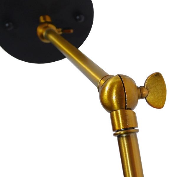 CRUCE 01037 Vintage Φωτιστικό Τοίχου - Απλίκα με Ντουί 1 x E27 AC 220-240V IP20 - Μαύρο & Χρυσό - Μ19 x Π63 x Υ77