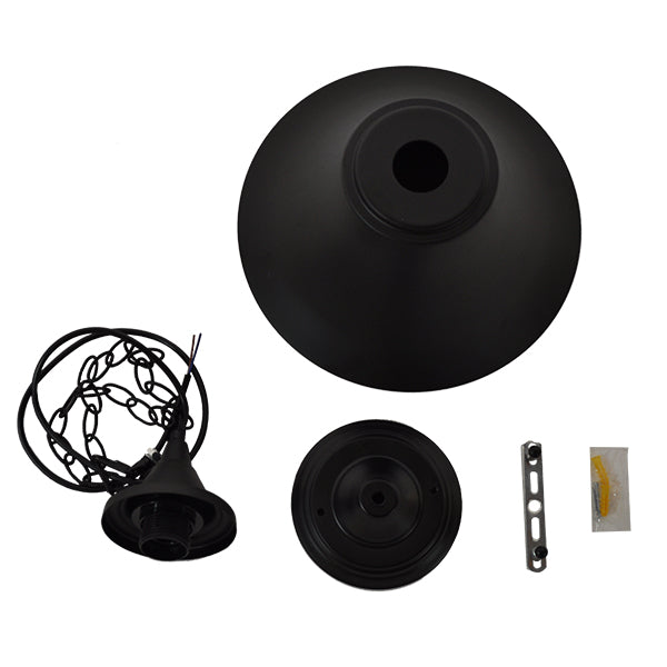 CLOCHER 01041 Vintage Κρεμαστό Φωτιστικό Καμπάνα Μονόφωτο 1 x E27 IP20 Μαύρο Μέταλλο - Μ29 x Π29 x Υ34cm