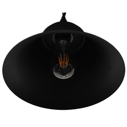 CLOCHER 01041 Vintage Κρεμαστό Φωτιστικό Καμπάνα Μονόφωτο 1 x E27 IP20 Μαύρο Μέταλλο - Μ29 x Π29 x Υ34cm