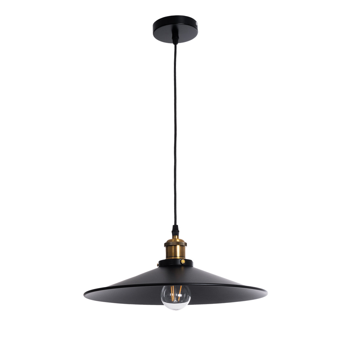 CARAVEL 01042 Vintage Κρεμαστό Φωτιστικό Οροφής με Ντουί 1 x E27 AC 220-240V IP20 - Μαύρο & Χρυσό - Μ36 x Π36 x Υ10