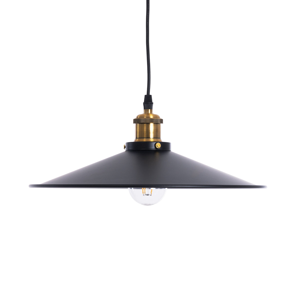 CARAVEL 01042 Vintage Κρεμαστό Φωτιστικό Οροφής με Ντουί 1 x E27 AC 220-240V IP20 - Μαύρο & Χρυσό - Μ36 x Π36 x Υ10