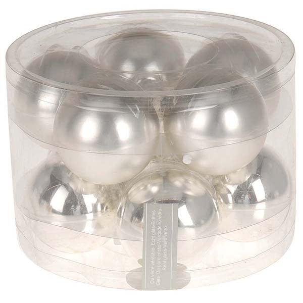 Μπάλα Γυάλινη S/10 Ασημί 6εκ