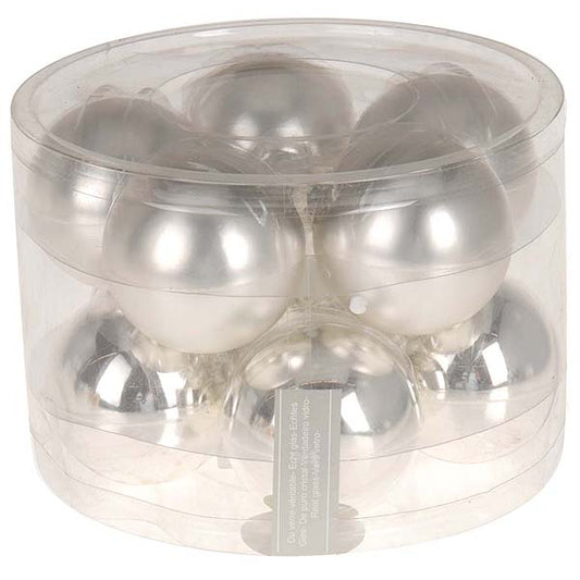 Μπάλα Γυάλινη S/10 Ασημί 6εκ