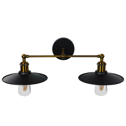 MINIMALL 01069 Vintage Φωτιστικό Τοίχου - Απλίκα με Ντουί 2 x E27 AC 220-240V IP20 - Μαύρο & Χρυσό - Μ30 x Π60 x Υ18
