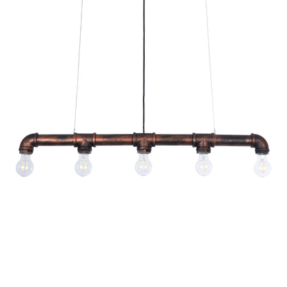 CANAL 01070 Vintage Κρεμαστό Φωτιστικό Οροφής με Ντουί 5 x E27 AC 220-240V IP20 - Χάλκινο Εφέ Σκουριάς - Μ88 x Π5 x Υ7