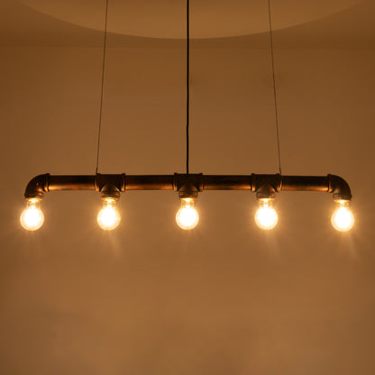 CANAL 01070 Vintage Κρεμαστό Φωτιστικό Οροφής με Ντουί 5 x E27 AC 220-240V IP20 - Χάλκινο Εφέ Σκουριάς - Μ88 x Π5 x Υ7