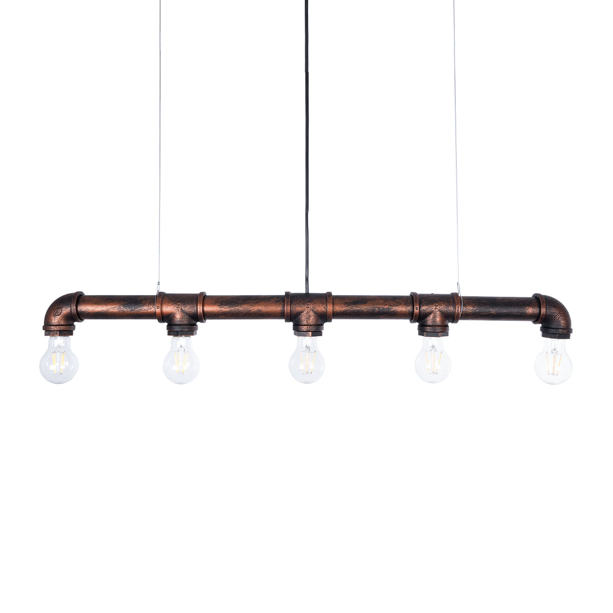 CANAL 01070 Vintage Κρεμαστό Φωτιστικό Οροφής με Ντουί 5 x E27 AC 220-240V IP20 - Χάλκινο Εφέ Σκουριάς - Μ88 x Π5 x Υ7