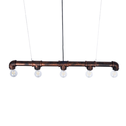 CANAL 01070 Vintage Κρεμαστό Φωτιστικό Οροφής με Ντουί 5 x E27 AC 220-240V IP20 - Χάλκινο Εφέ Σκουριάς - Μ88 x Π5 x Υ7