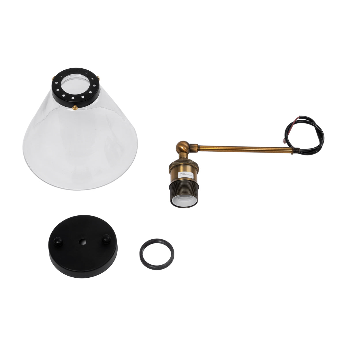 BINGLEY 01074 Vintage Φωτιστικό Τοίχου - Απλίκα με Ντουί 1 x E27 AC 220-240V IP20 - Διάφανο & Χρυσό - Μ18 x Π28 x Υ25