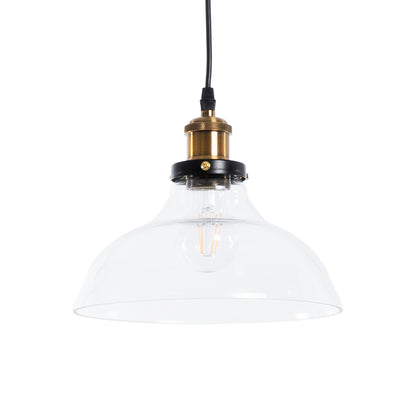 BINGLEY 01075 Vintage Κρεμαστό Φωτιστικό Οροφής με Ντουί 1 x E27 AC 220-240V IP20 - Διάφανο & Χρυσό - Μ24.5 x Π24.5 x Υ15