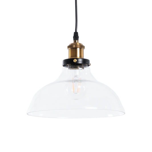 BINGLEY 01075 Vintage Κρεμαστό Φωτιστικό Οροφής με Ντουί 1 x E27 AC 220-240V IP20 - Διάφανο & Χρυσό - Μ24.5 x Π24.5 x Υ15