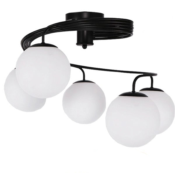 SELINA 01090 Μοντέρνο Φωτιστικό Οροφής με Ντουί 5 x E27 AC 220-240V IP20 - Μαύρο & Λευκό - Μ63 x Π63 x Υ47