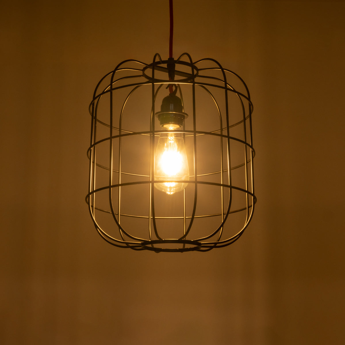 PARROT 01099 Μοντέρνο Industrial Κρεμαστό Φωτιστικό Οροφής Μονόφωτο 1 x E27 AC220-240V - Φ28 x Υ30cm - Μαύρο Μεταλλικό Πλέγμα