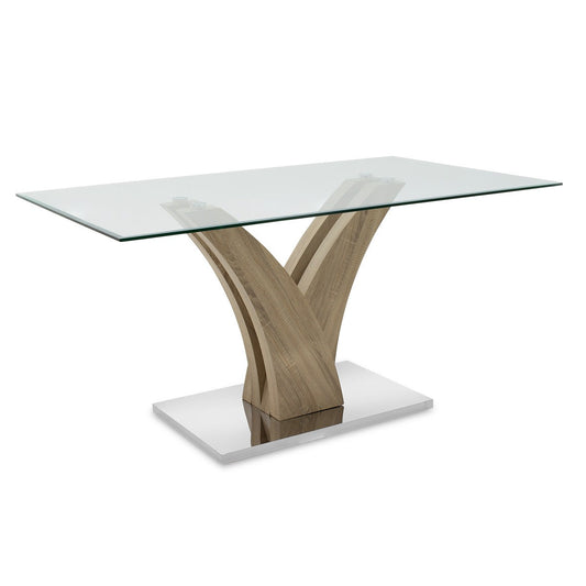 Τραπέζι Gull Γυαλί 10Mm Tempered-Πόδι Χρώμα Sonoma 150X90X76