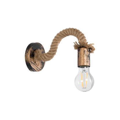 DAKER 01126 Vintage Φωτιστικό Τοίχου - Απλίκα με Ντουί 1 x E27 AC 220-240V IP20 - Χάλκινο Εφέ Σκουριάς & Μπεζ - Μ10 x Π22 x Υ15