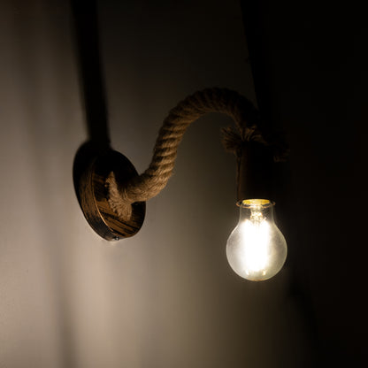 DAKER 01126 Vintage Φωτιστικό Τοίχου - Απλίκα με Ντουί 1 x E27 AC 220-240V IP20 - Χάλκινο Εφέ Σκουριάς & Μπεζ - Μ10 x Π22 x Υ15