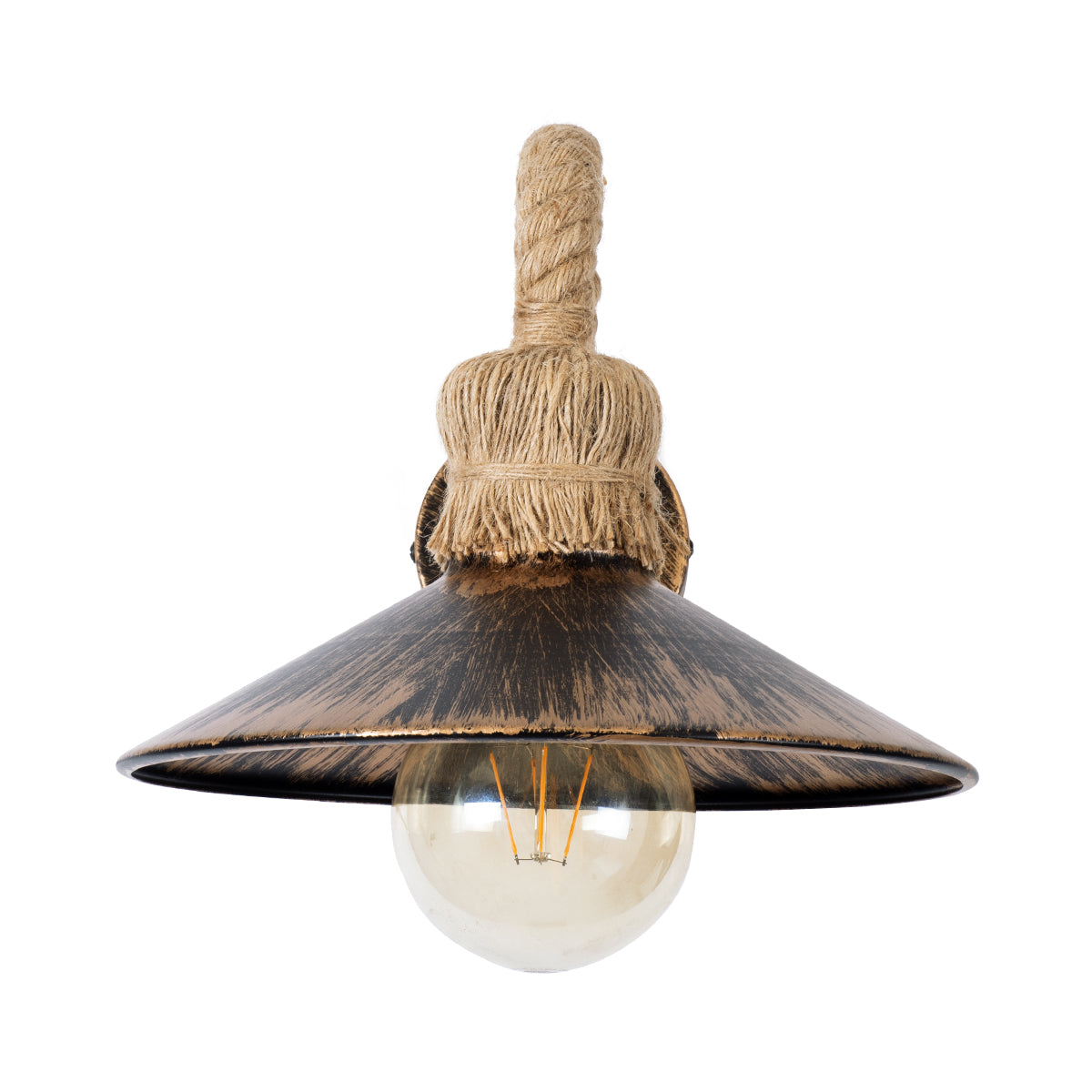 BRASSO 01132 Vintage Φωτιστικό Τοίχου - Απλίκα με Ντουί 1 x E27 AC 220-240V IP20 - Μπεζ & Χάλκινο Εφέ Σκουριάς - Μ38 x Π26.7 x Υ22