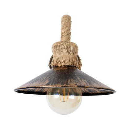 BRASSO 01132 Vintage Φωτιστικό Τοίχου - Απλίκα με Ντουί 1 x E27 AC 220-240V IP20 - Μπεζ & Χάλκινο Εφέ Σκουριάς - Μ38 x Π26.7 x Υ22