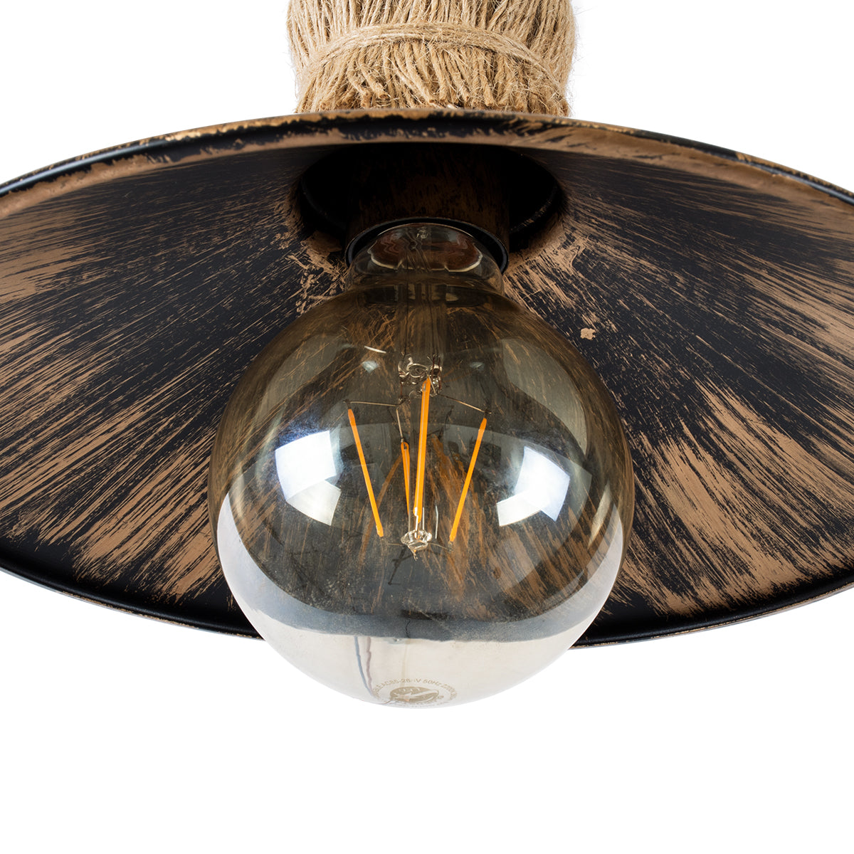 BRASSO 01132 Vintage Φωτιστικό Τοίχου - Απλίκα με Ντουί 1 x E27 AC 220-240V IP20 - Μπεζ & Χάλκινο Εφέ Σκουριάς - Μ38 x Π26.7 x Υ22