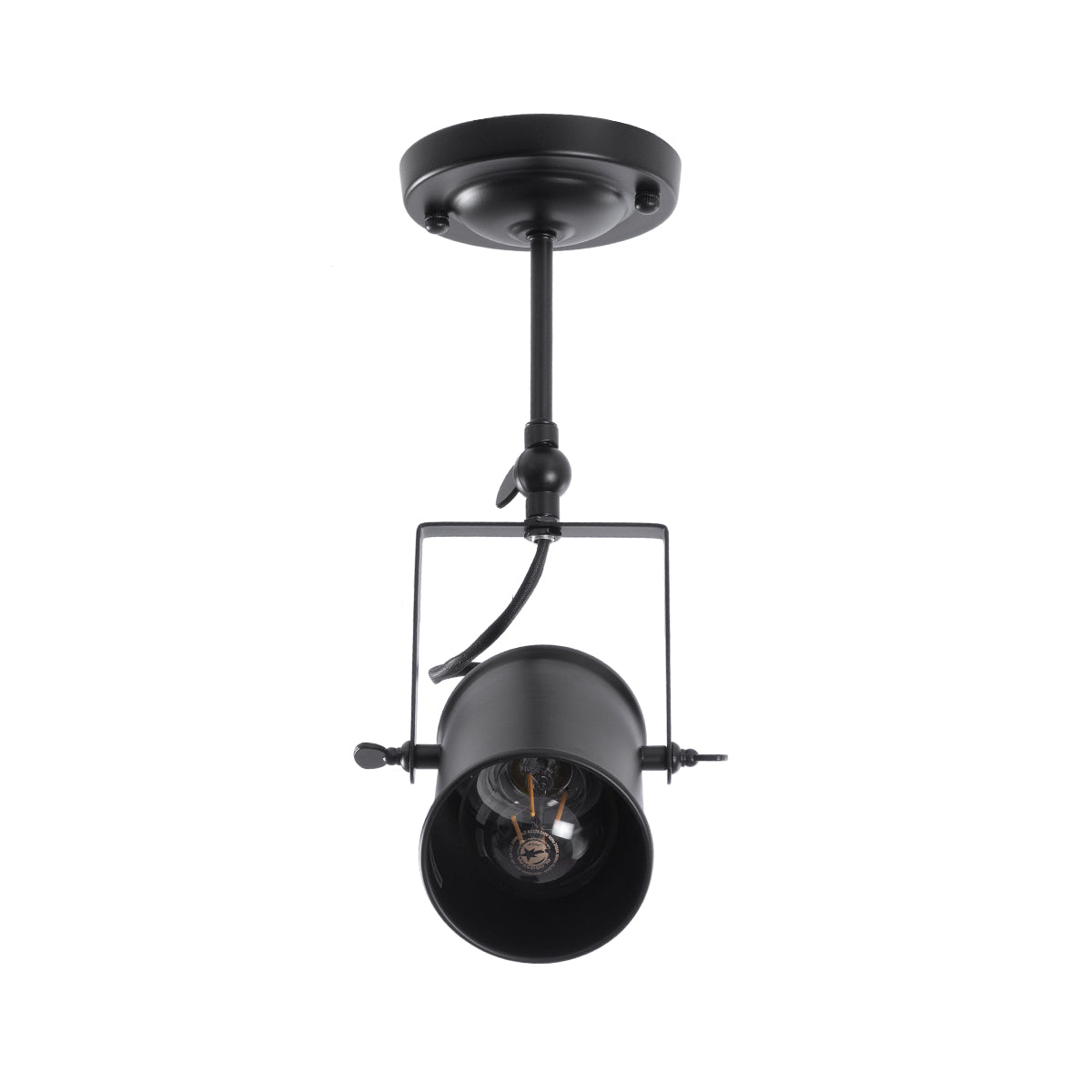 HOLLYWOOD 01153 Vintage Φωτιστικό Οροφής με Ντουί 1 x E27 AC 220-240V IP20 - Μαύρο - Μ8.5 x Π8.5 x Υ35