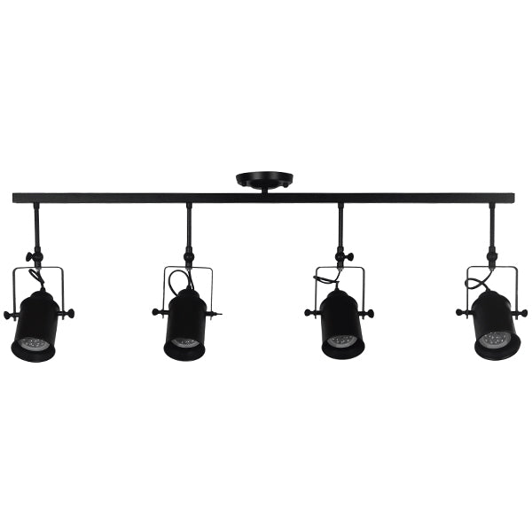 HOLLYWOOD 01156 Vintage Φωτιστικό Οροφής με Ντουί 4 x E27 AC 220-240V IP20 - Μαύρο - Μ13 x Π110 x Υ38