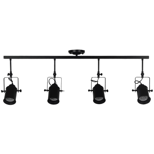 HOLLYWOOD 01156 Vintage Φωτιστικό Οροφής με Ντουί 4 x E27 AC 220-240V IP20 - Μαύρο - Μ13 x Π110 x Υ38