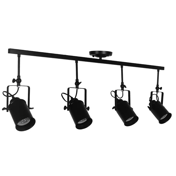 HOLLYWOOD 01156 Vintage Φωτιστικό Οροφής με Ντουί 4 x E27 AC 220-240V IP20 - Μαύρο - Μ13 x Π110 x Υ38